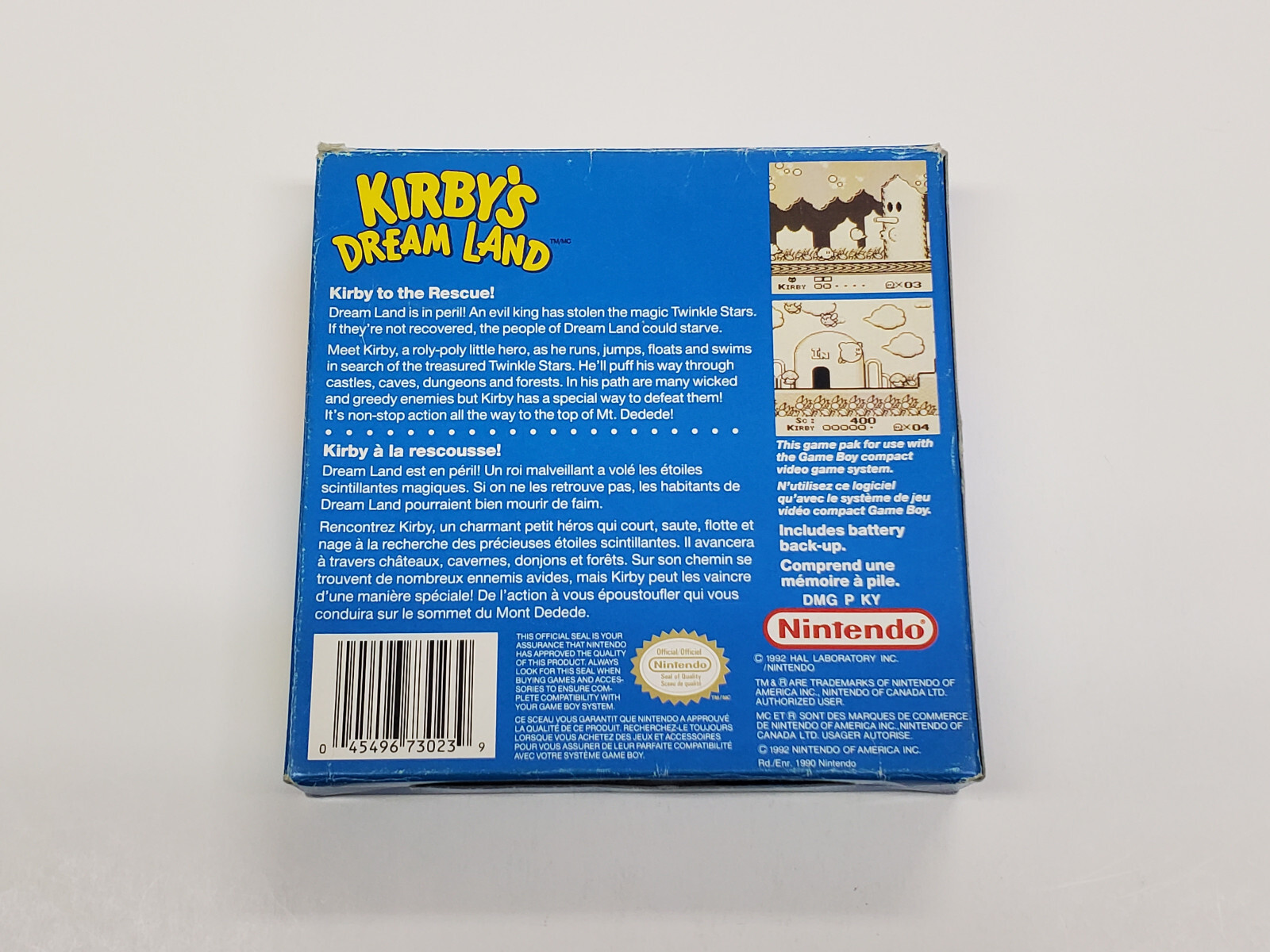 Kirby’s Dream Land Nintendo Game Boy Box & Manual *tear