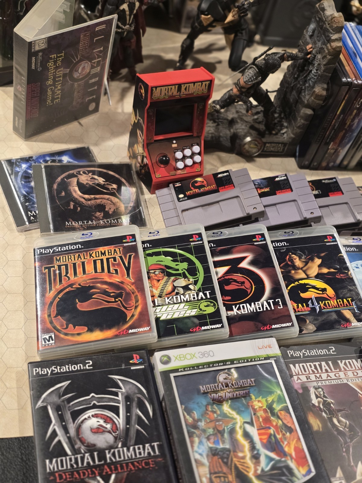 Mortal Kombat Game Collection With Kollectors Editions Lot/ Figures & More