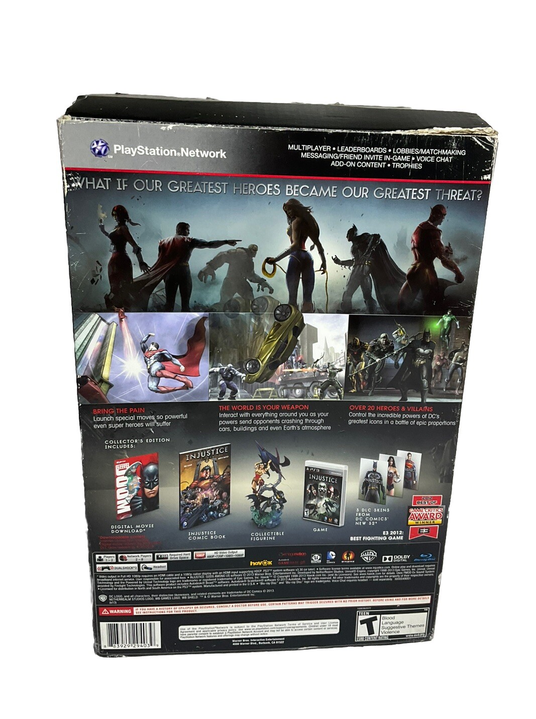 Injustice: Gods Among Us Collector’s Edition PS3 2013 Batman Wonder Woman Statue