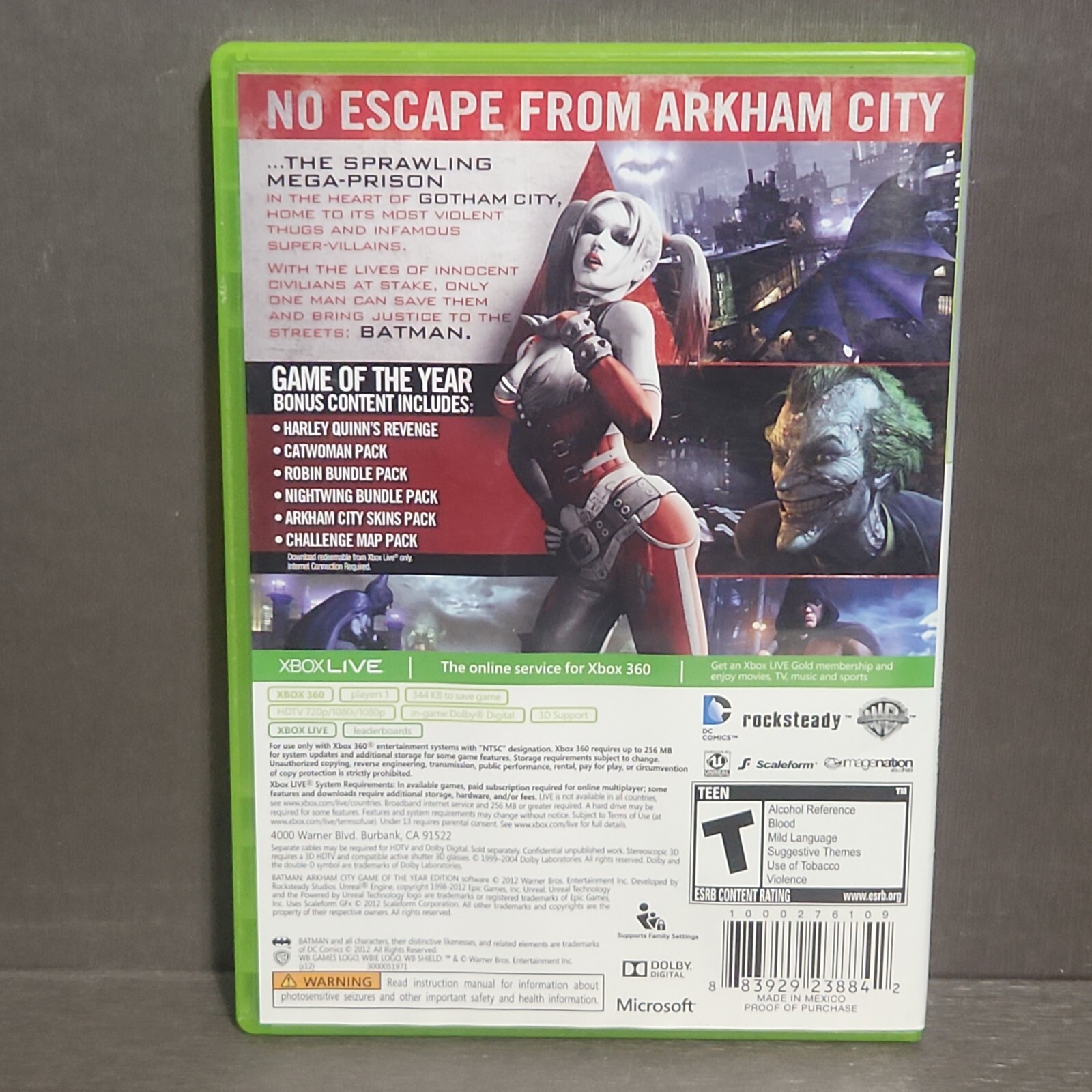 Batman Arkham City Game of the Year Edition Xbox 360 Complete