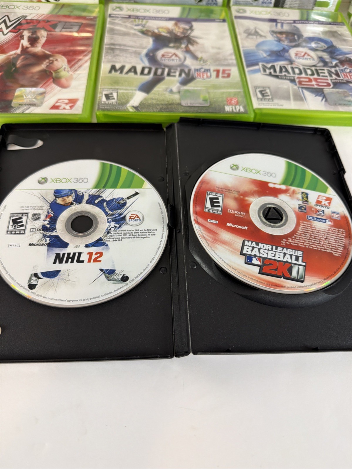 Lot of 12 Xbox 360 Sports Games NHL, MLB,Madden,FIFA,WWE 2k