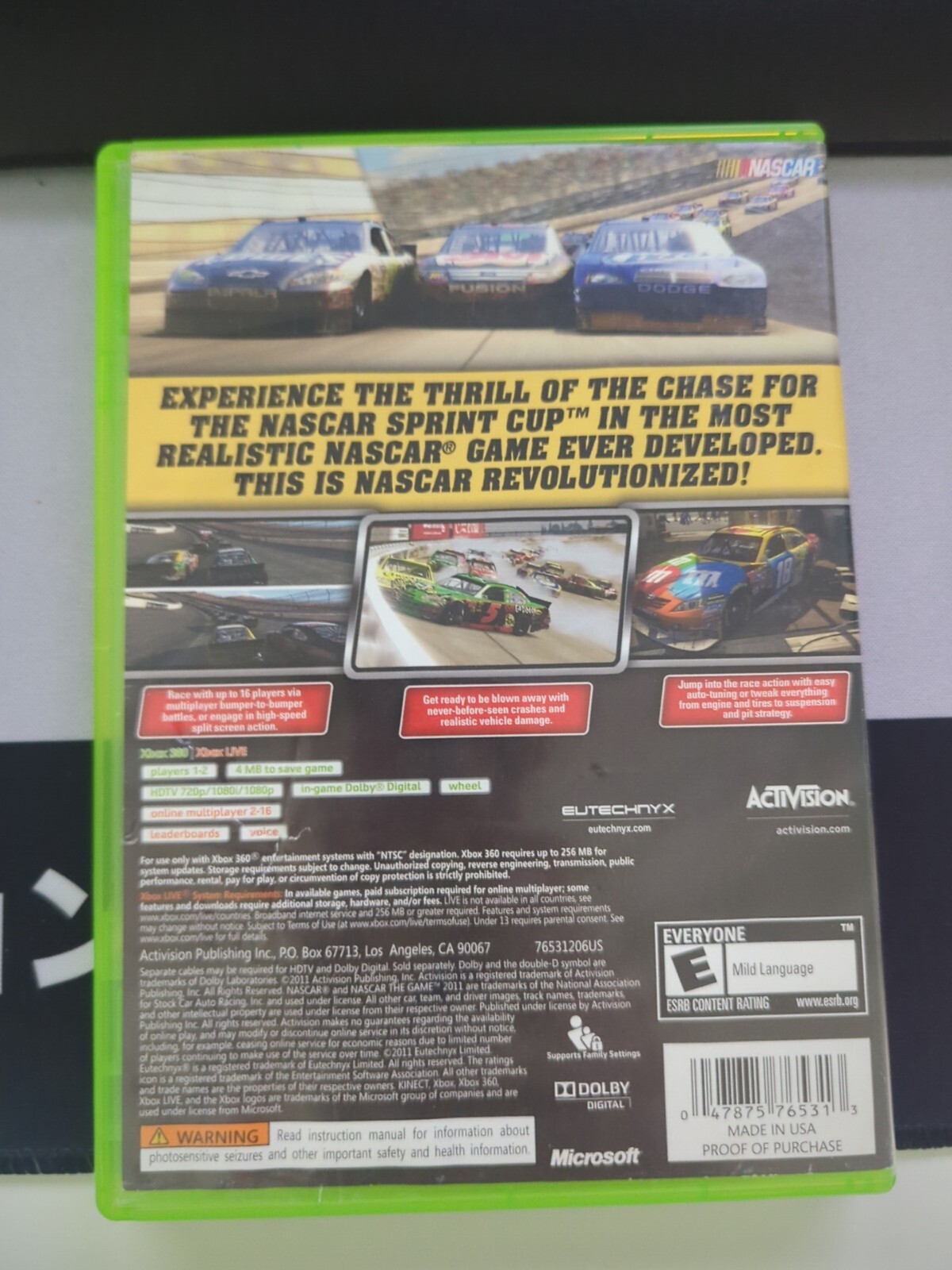 NASCAR The Game 2011 Xbox 360 (Xbox 360, 2011) Complete And Tested Works CIB