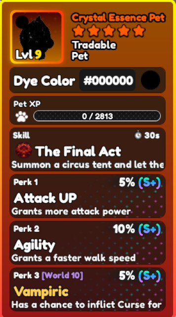 World Zero WZ – PET – CRYSTAL ESSENCE with FINAL ACT SKILL – #000000