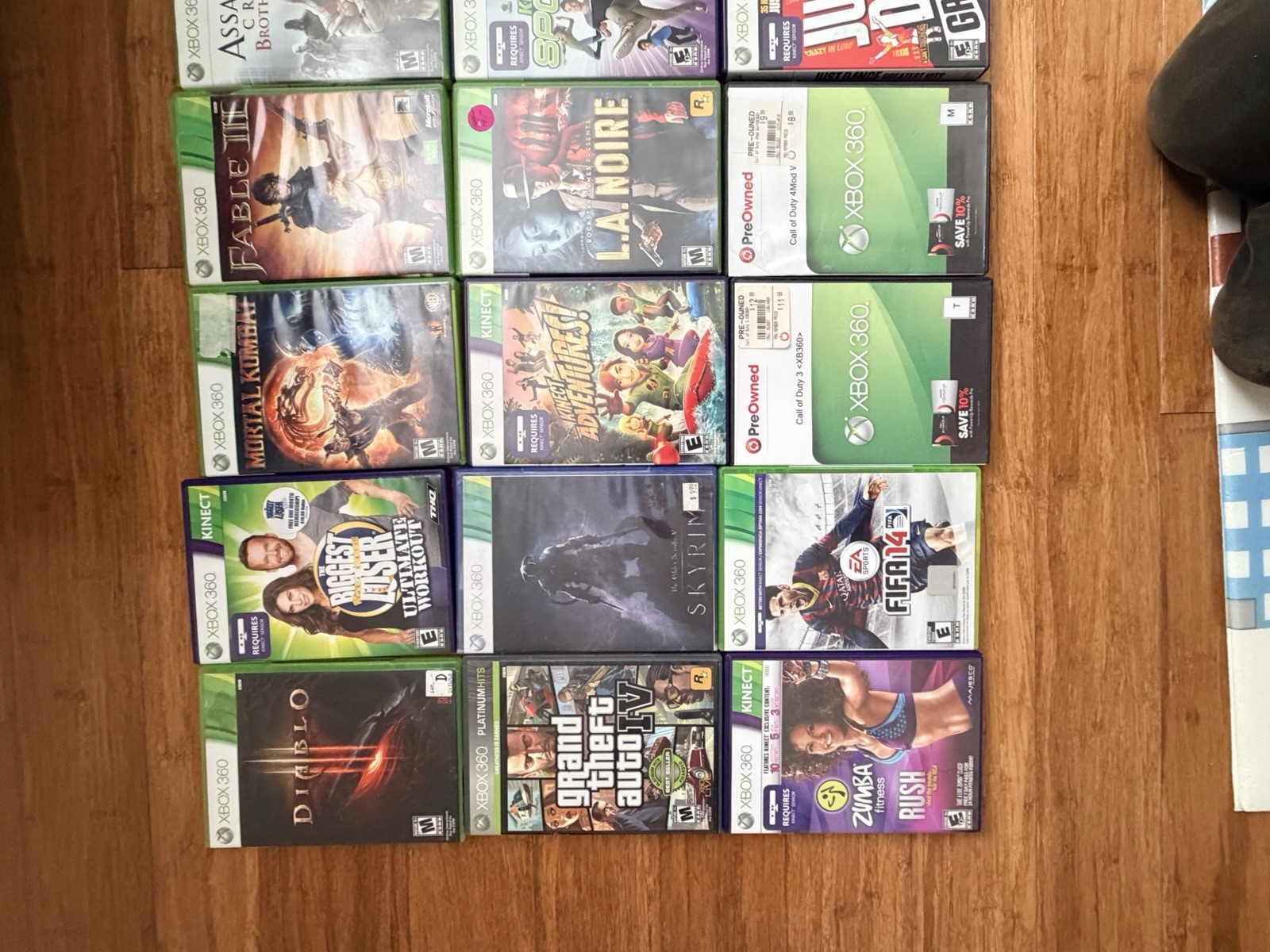 Microsoft Xbox 360 Mixed Game Lot w/ Cases – Batman, Star Wars, Sports/Racing