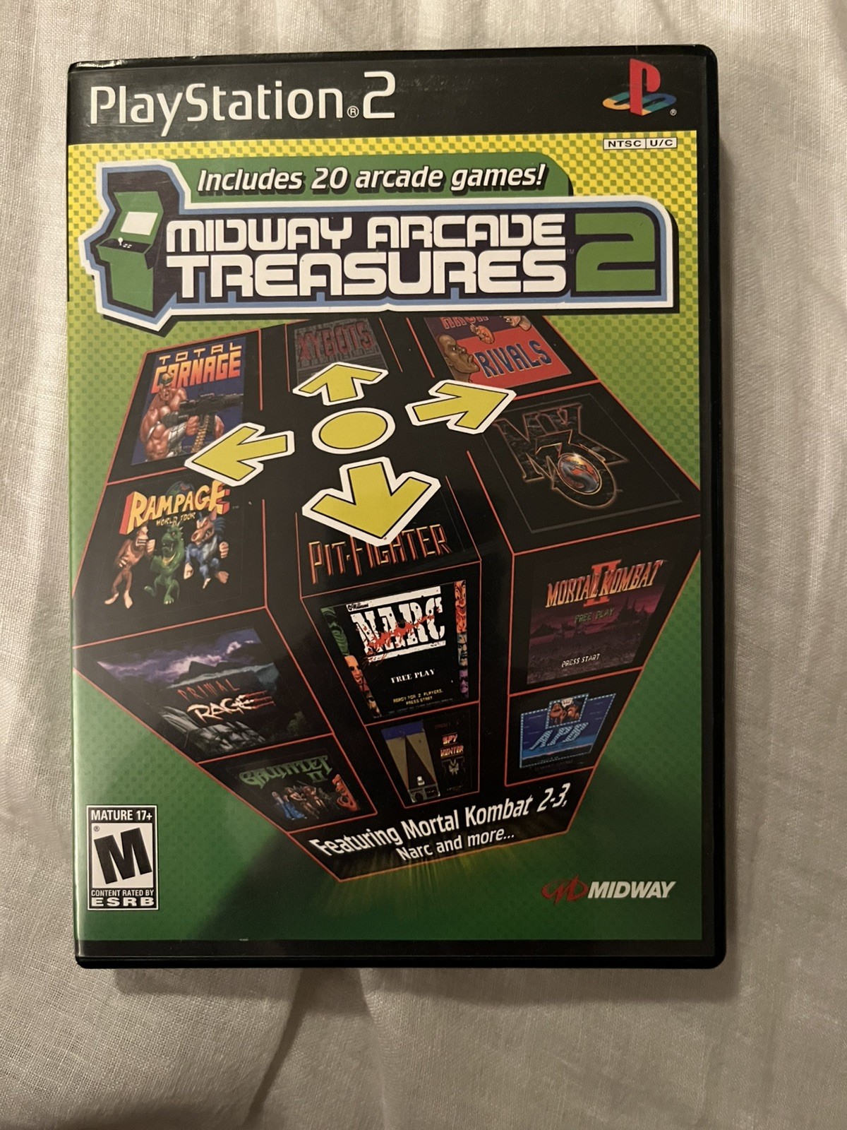 Midway Arcade Treasures 2 (Sony PlayStation 2, 2004) Complete Tested