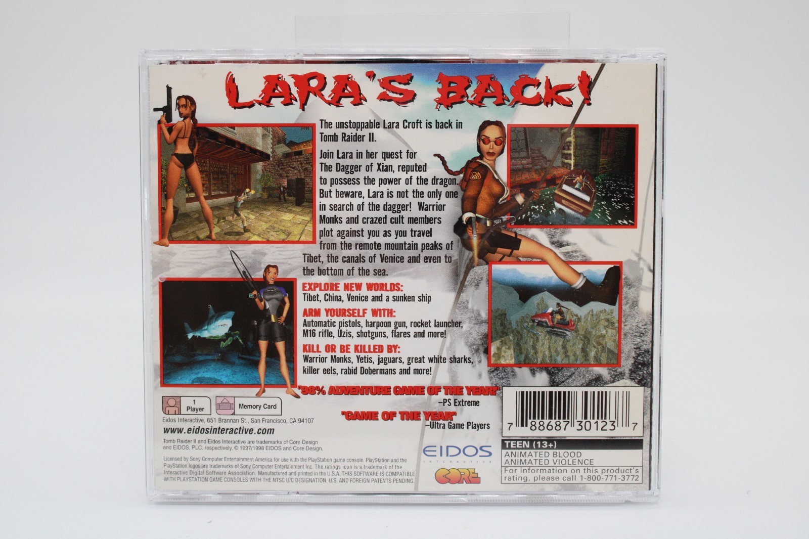 Refurbished PS1 Tomb Raider II 2 Complete CIB + Reg Card Cosmetic Wear Booklet
