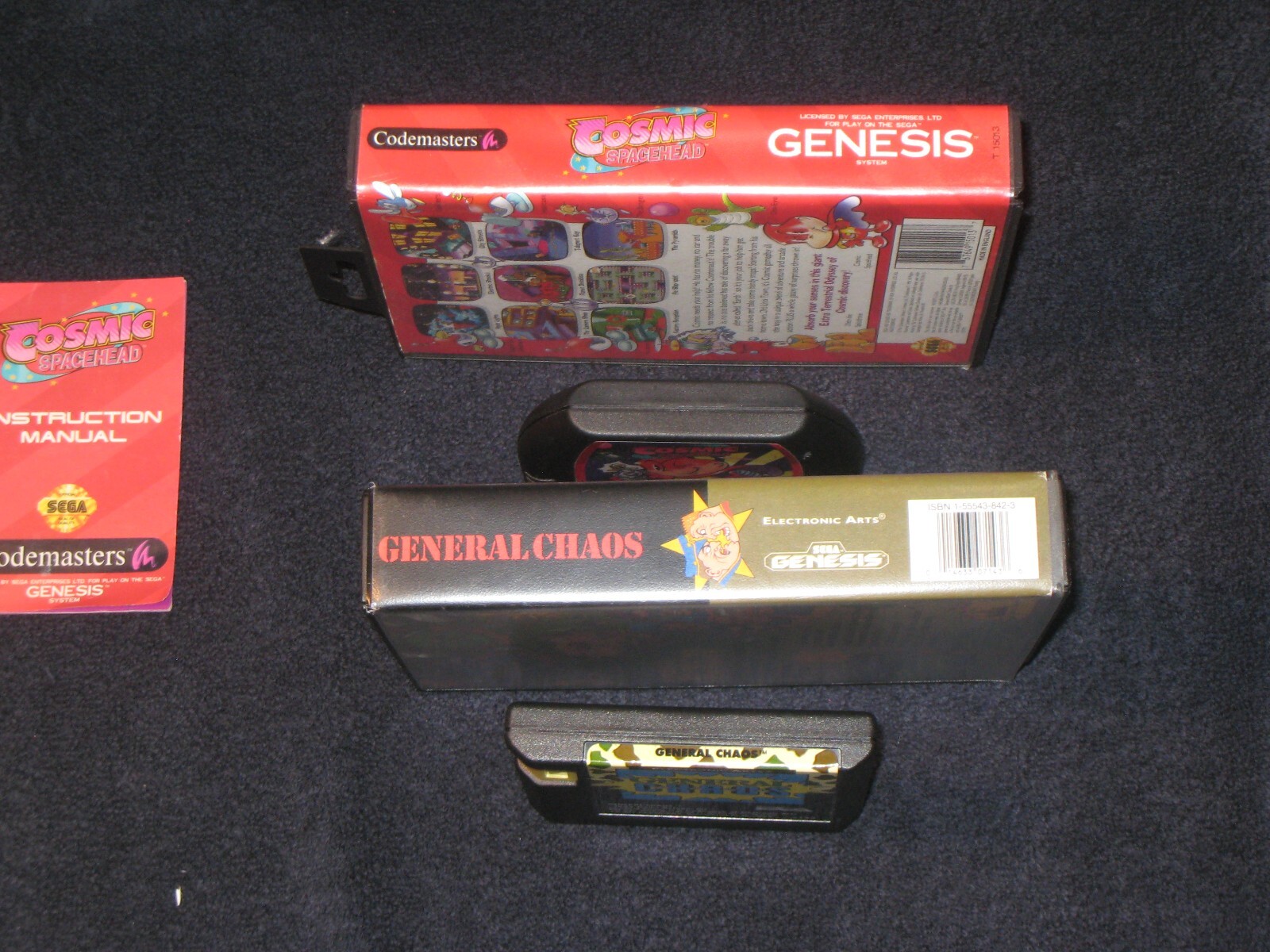 Cosmic Spacehead & General Chaos Complete for Sega Genesis. Authentic.Clean/Test