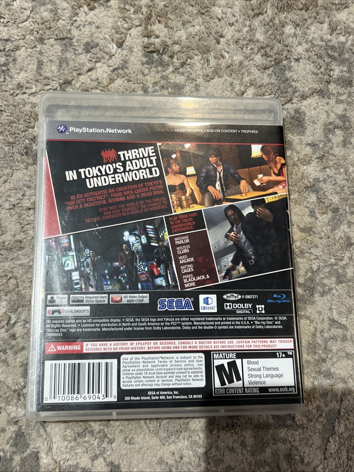 SEGA Yakuza 4 (PS3) Action & Adventure M Mature NTSC-U/C Bonus Content