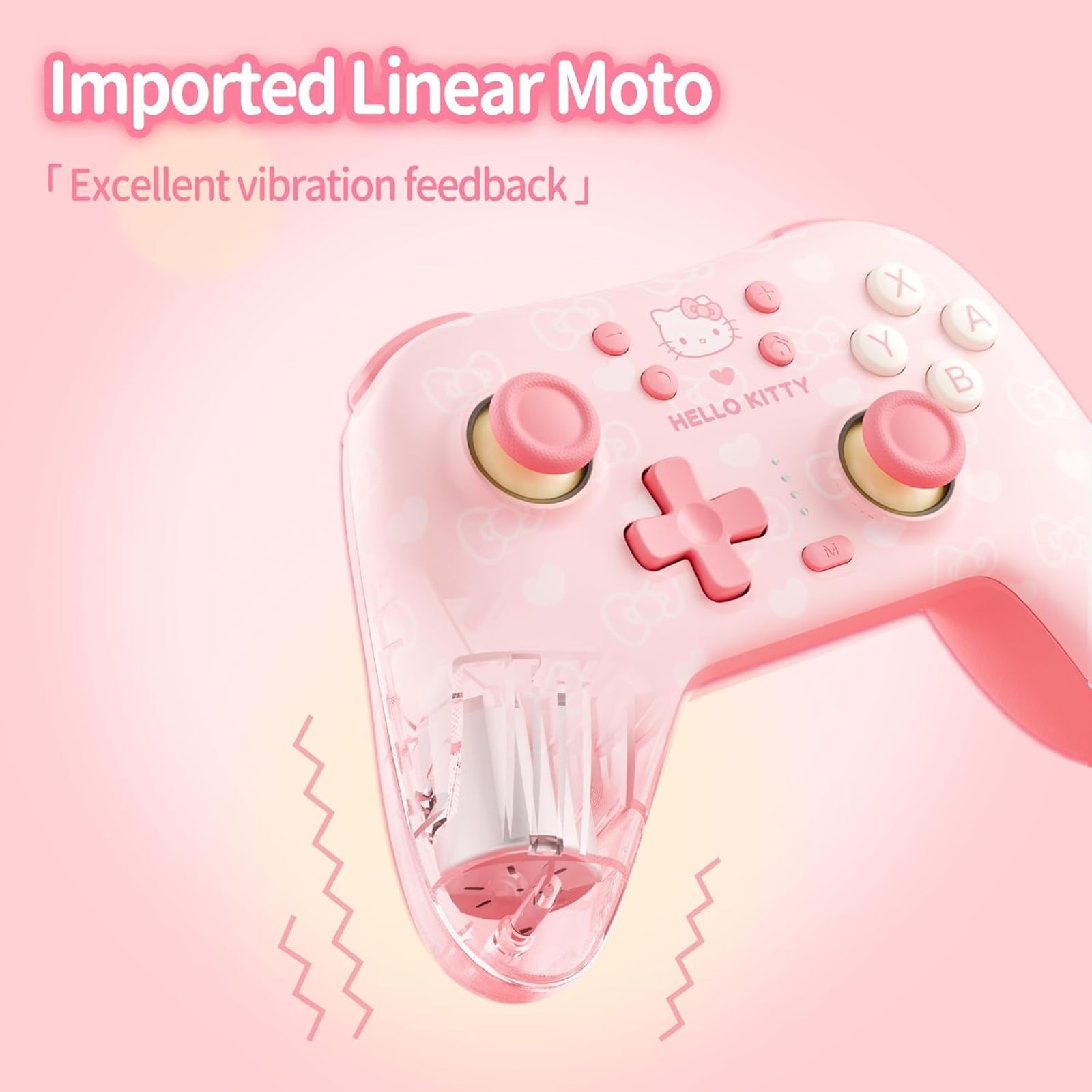 GeekShare X Sanrio PS5 DualSense Controller Kitty Pink with Thumb Grips NOT Skin