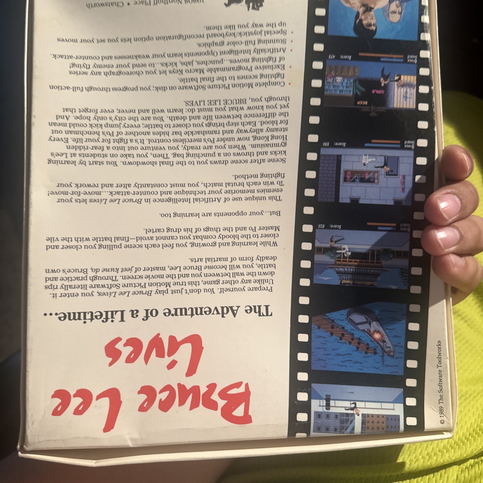 RARE Vintage 1989 Bruce Lee Lives IBM Big Box PC Game 3.5″ & 5.25″ Disk Complete