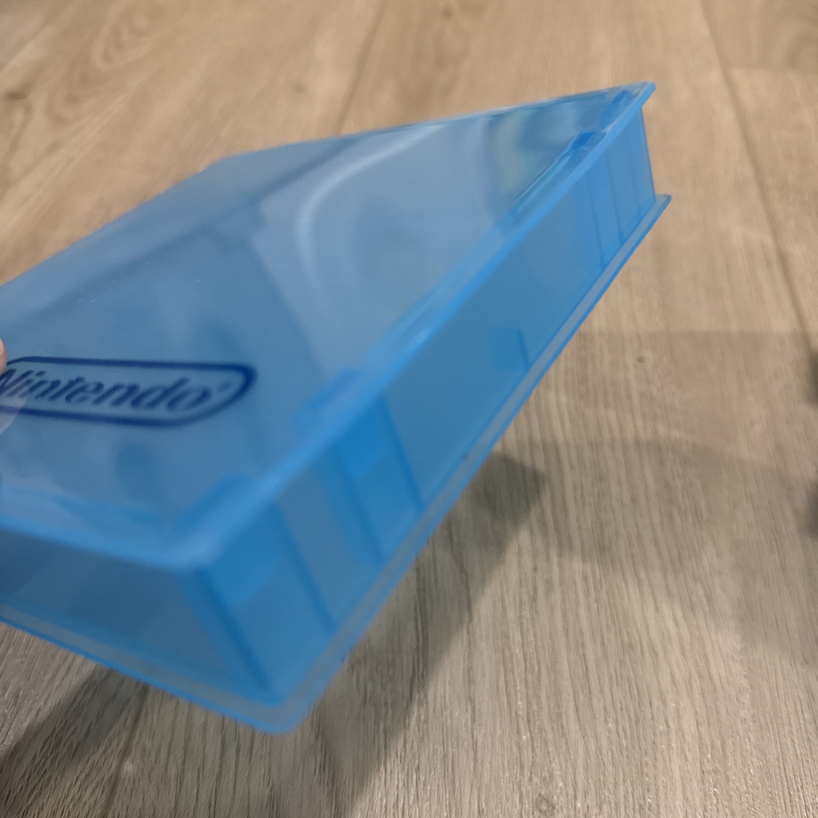 Lot of 3 Nintendo NES Plastic Clamshell Hard Case Logo Clam Shell Clear Blue OEM