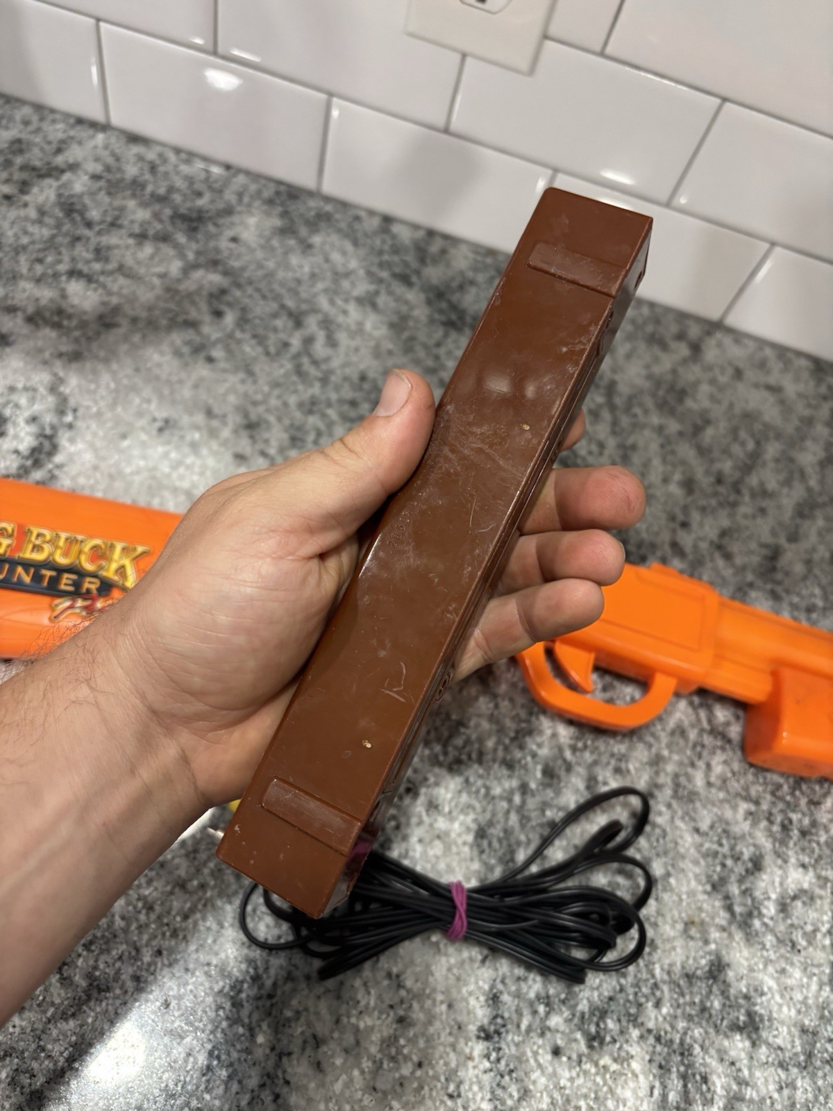 Big Buck Hunter Pro Orange Wired Light Gun . Plug n Play !!TESTED WORKING !!