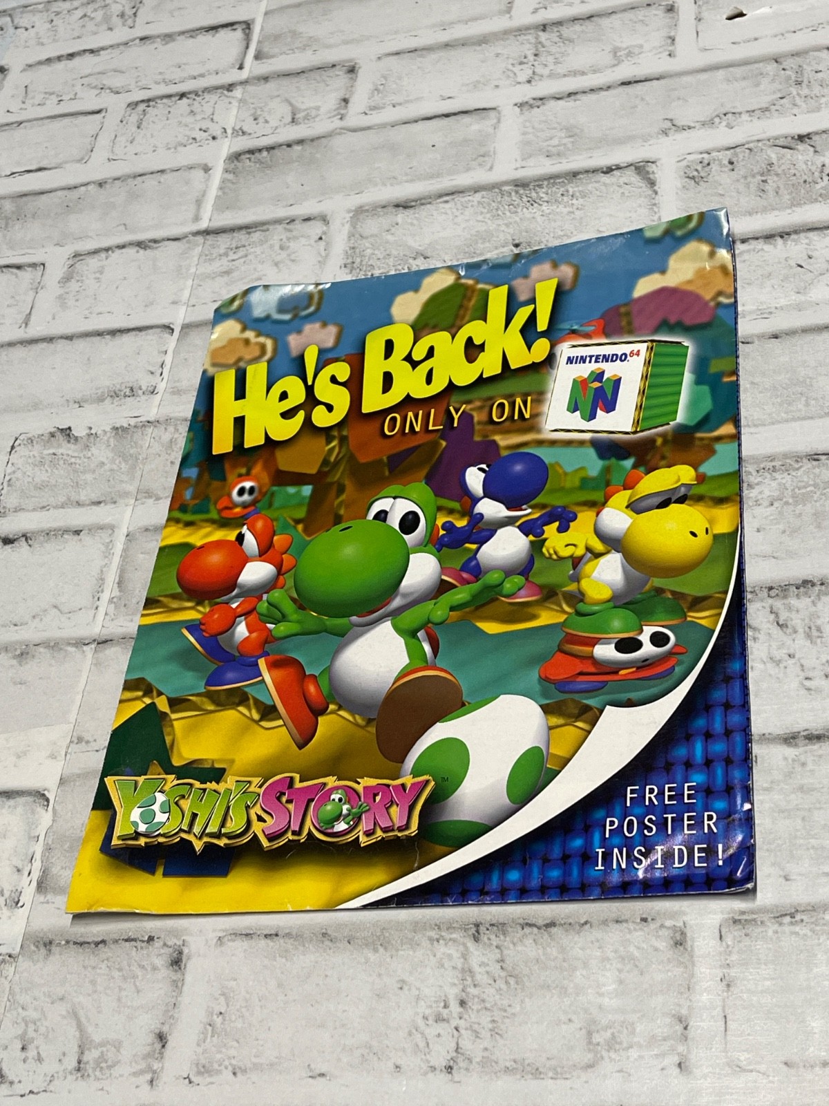 1990’s Yoshi’s Story Nintendo 64 Pre-Release Promo Mailout Poster SEALED RARE
