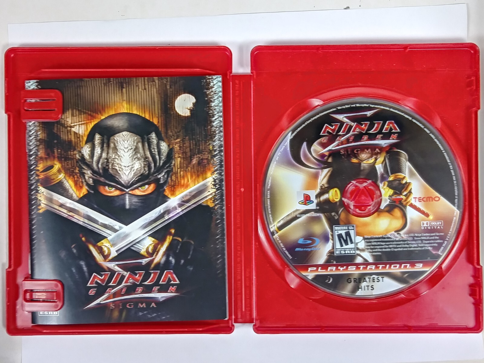 Ninja Gaiden Sigma Greatest Hits PlayStation 3 2008 PS3 Hack And Slash Complete