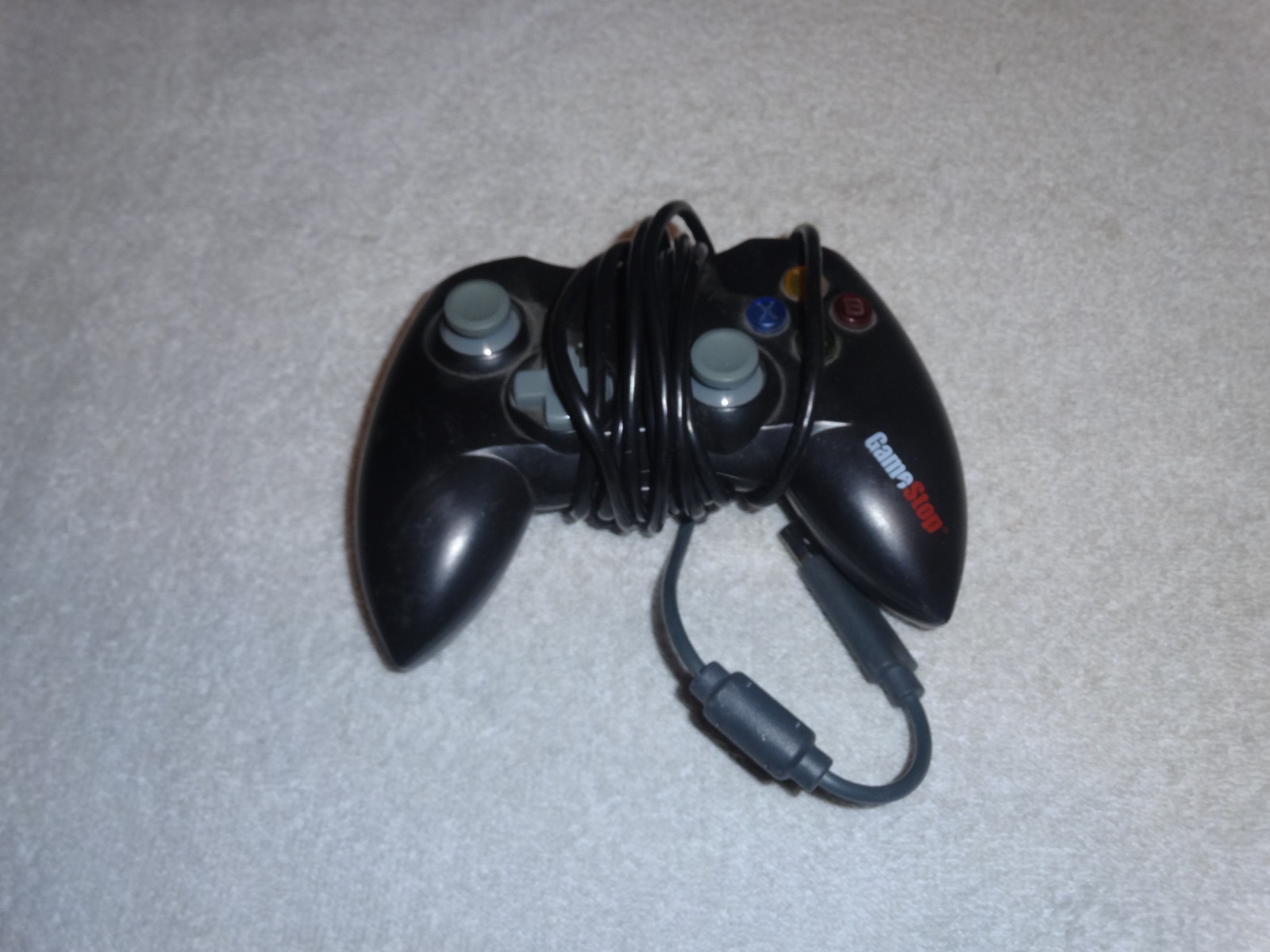 Microsoft Xbox MadCatz Wired Black And Gray Controller RARE GAME STOP LOGO! 0142