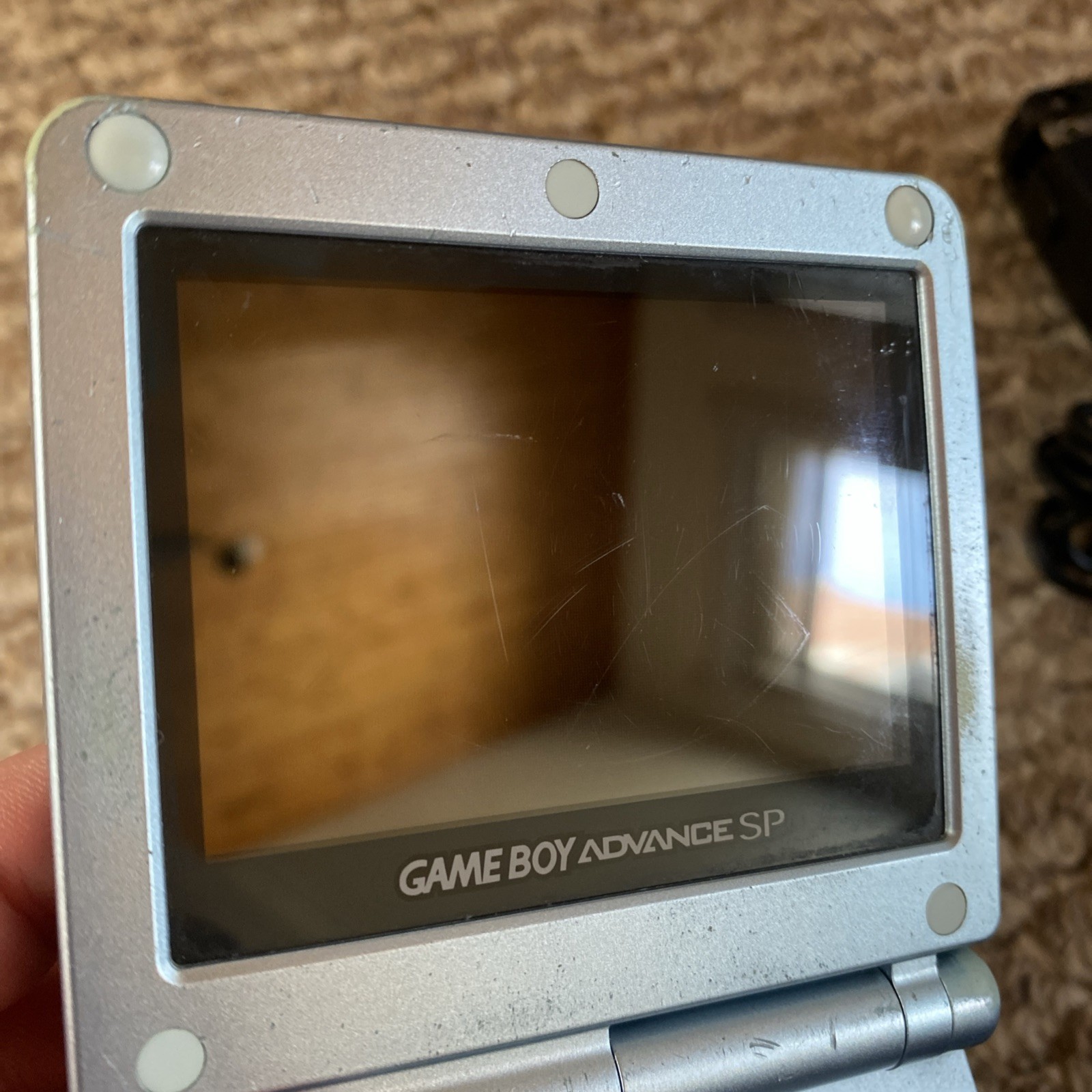 Nintendo Game Boy Advance SP AGS-101 Pearl Blue Handheld Console with Charger
