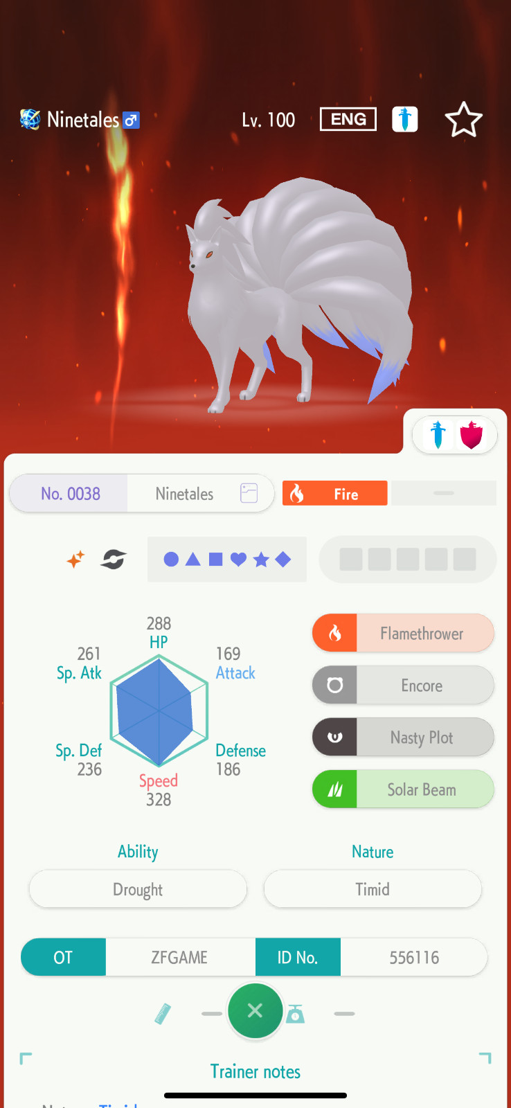 ✨6IV SHINY Ninetales + EVS🚀 POKEMON HOME✨Champions✨Online delivery⚡