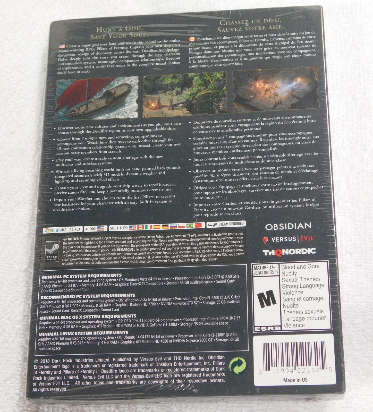 Pillars of Eternity II Deadfire PC NEW SEALED Two 2