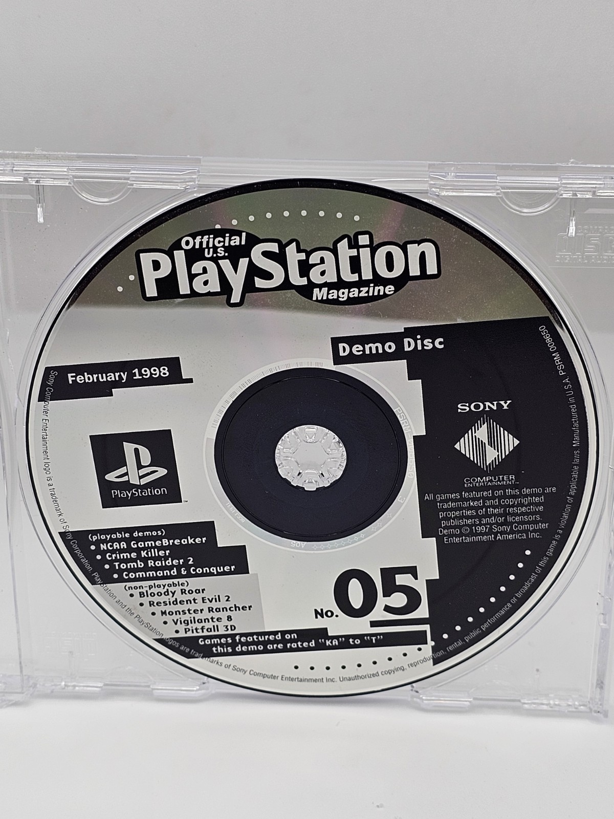 Official U.S. PlayStation Magazine Demo Disc #05 February 1998 Tested Working