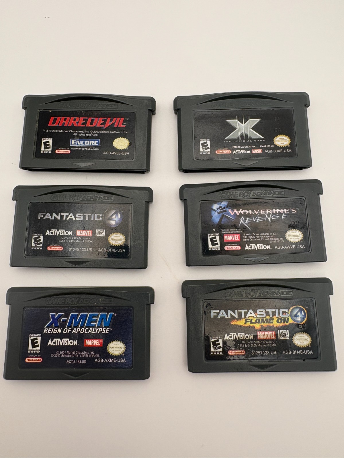 Marvel GBA Lot X Men Fantastic Four Wolverine Daredevil Authentic Tested Bundle