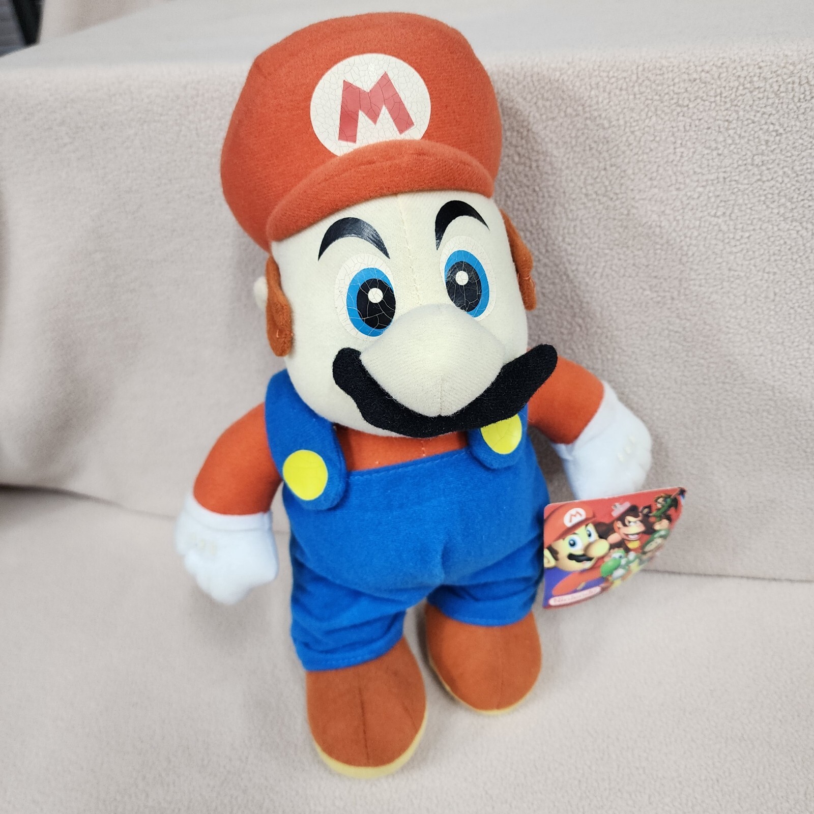 2004 Nintendo Super Mario Bros Mario Plush Kellytoy 12 Inch Blue Eyes Nice Cond