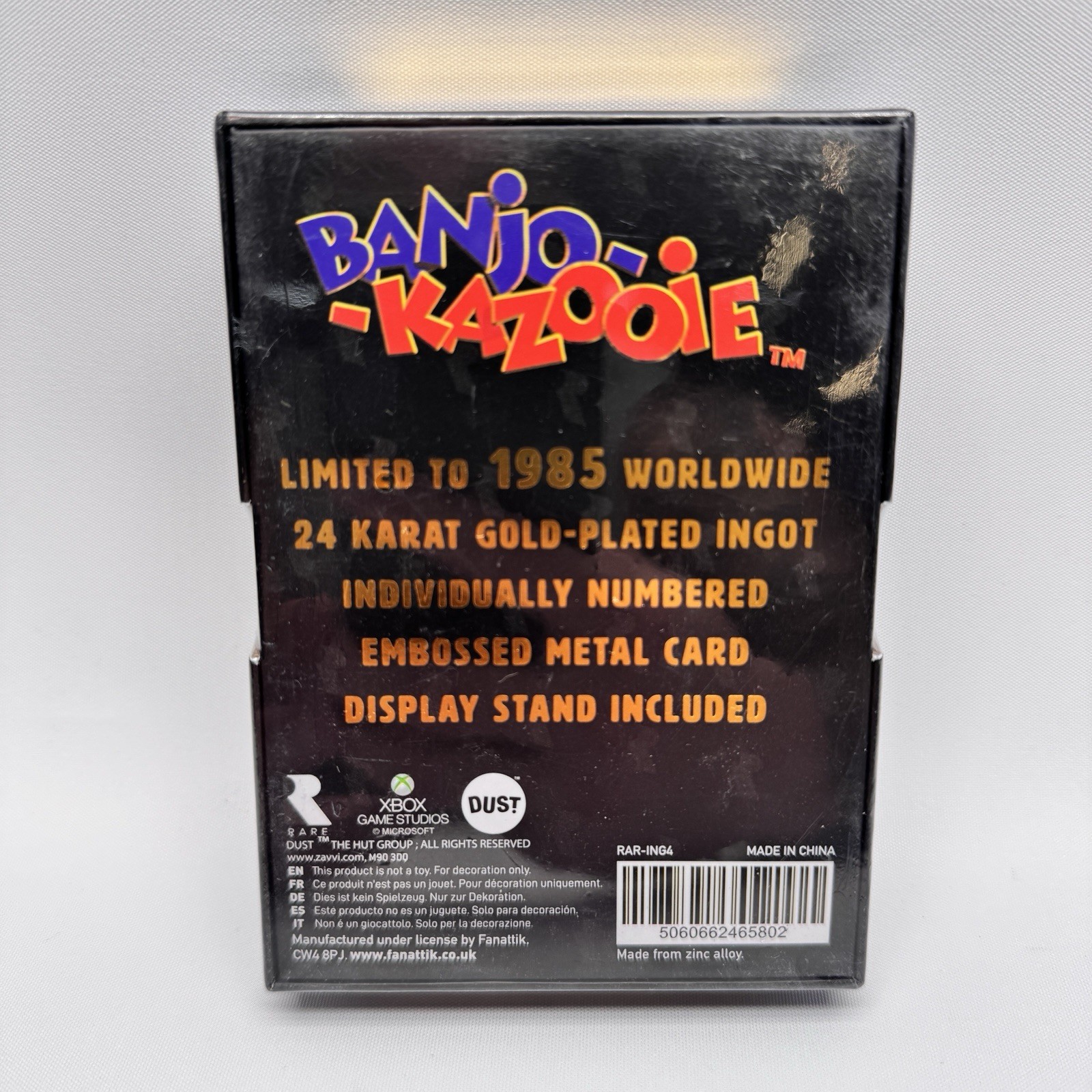 Banjo Kazooie 24k Gold Plated Ingot Limited Edition Dust Collectibles New