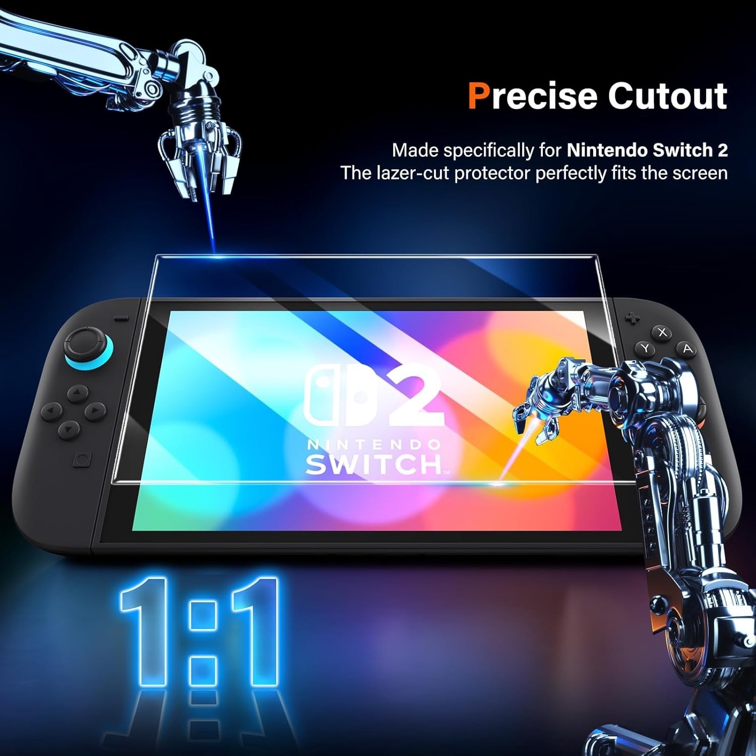 Screen Protector for Nintendo Switch 2 (2025) Tempered Glass 9HD Film Auto Align