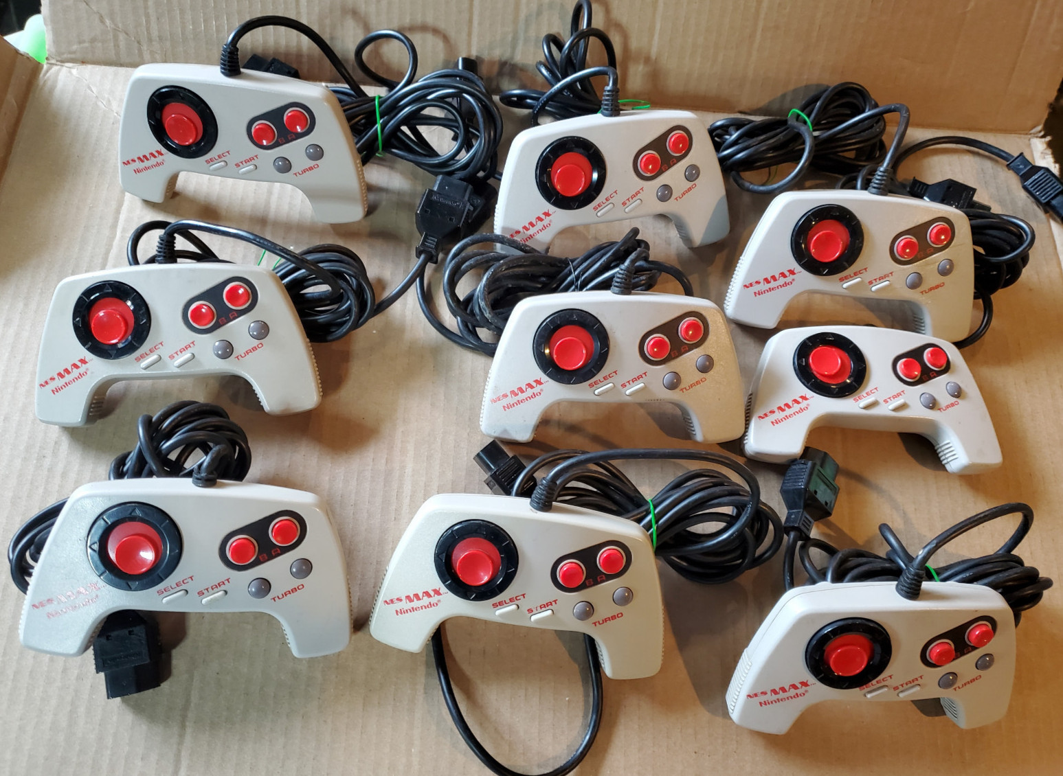 Lot of 9 Nintendo NES-027 NES MAX Controllers Tested