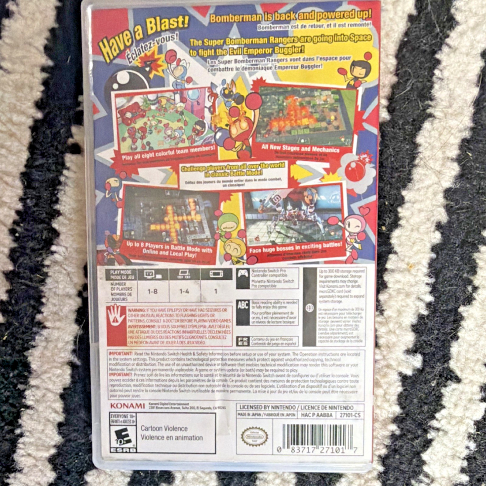 Konami Super Bomberman R Nintendo Switch Action & Battle w/ Case & Cartridge