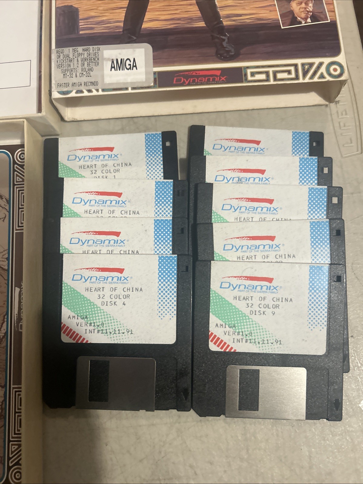 Heart Of China BIG BOX PC Amiga 3.5″ Floppy Big Box Adventure Game Dynamix CIB