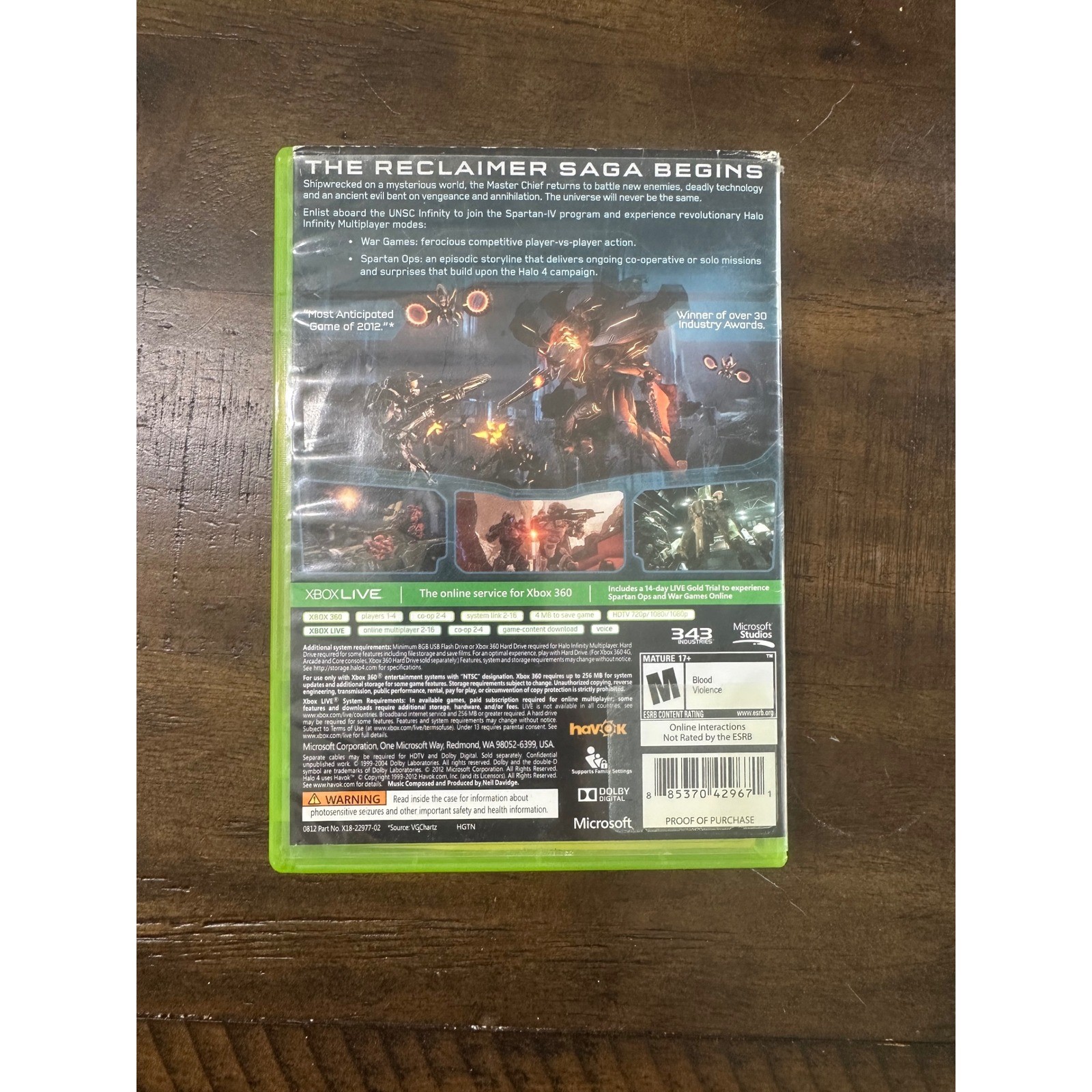 Halo 4 Microsoft Xbox 360 Video Game 2-Disc Set with Manual 343 Industries NTSC