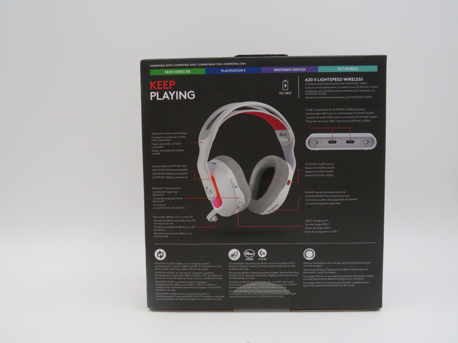Logitech G Astro A20 X Lightspeed Wireless Gaming Headset Bluetooth White NEW