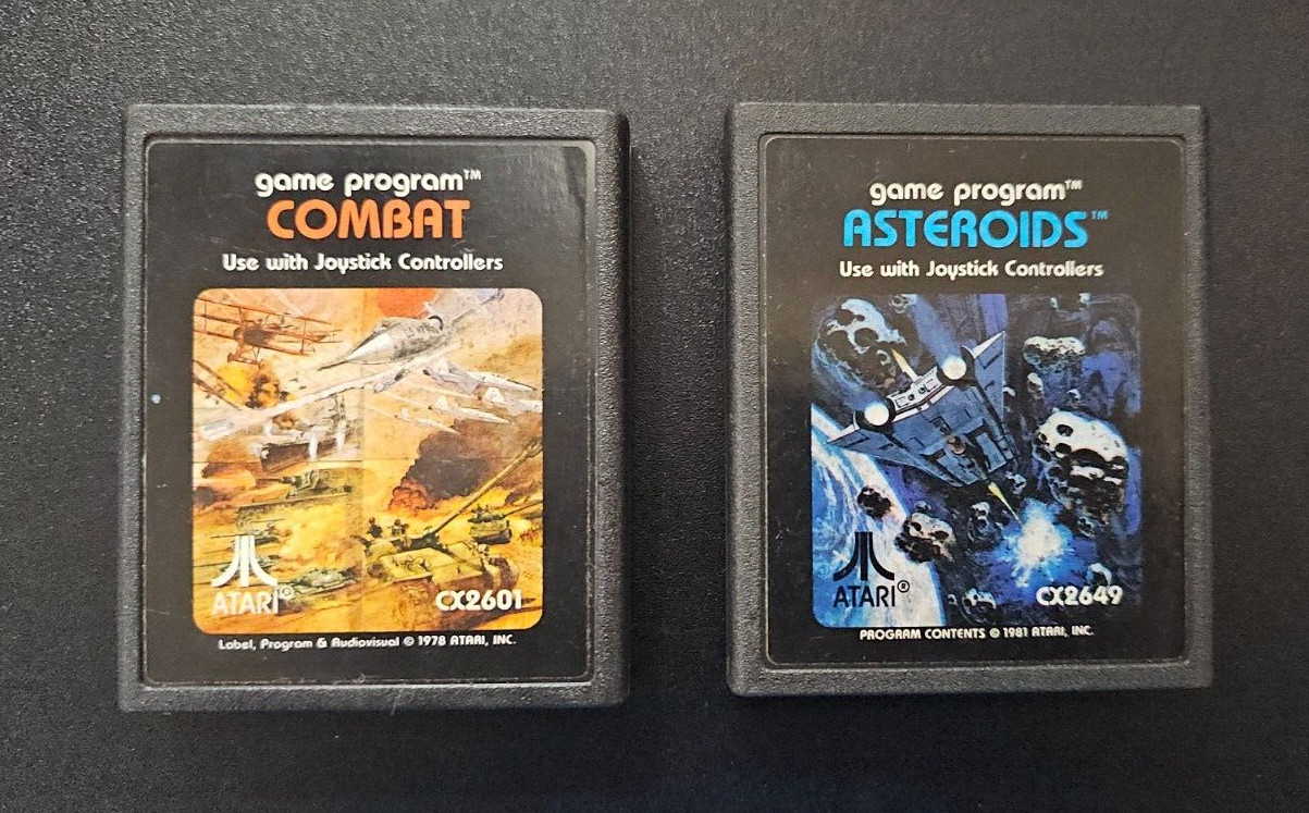 Atari 2600 Combat Game Program 1978 CX2601 Asteroids CX2649 1981 Bundle Video Ga