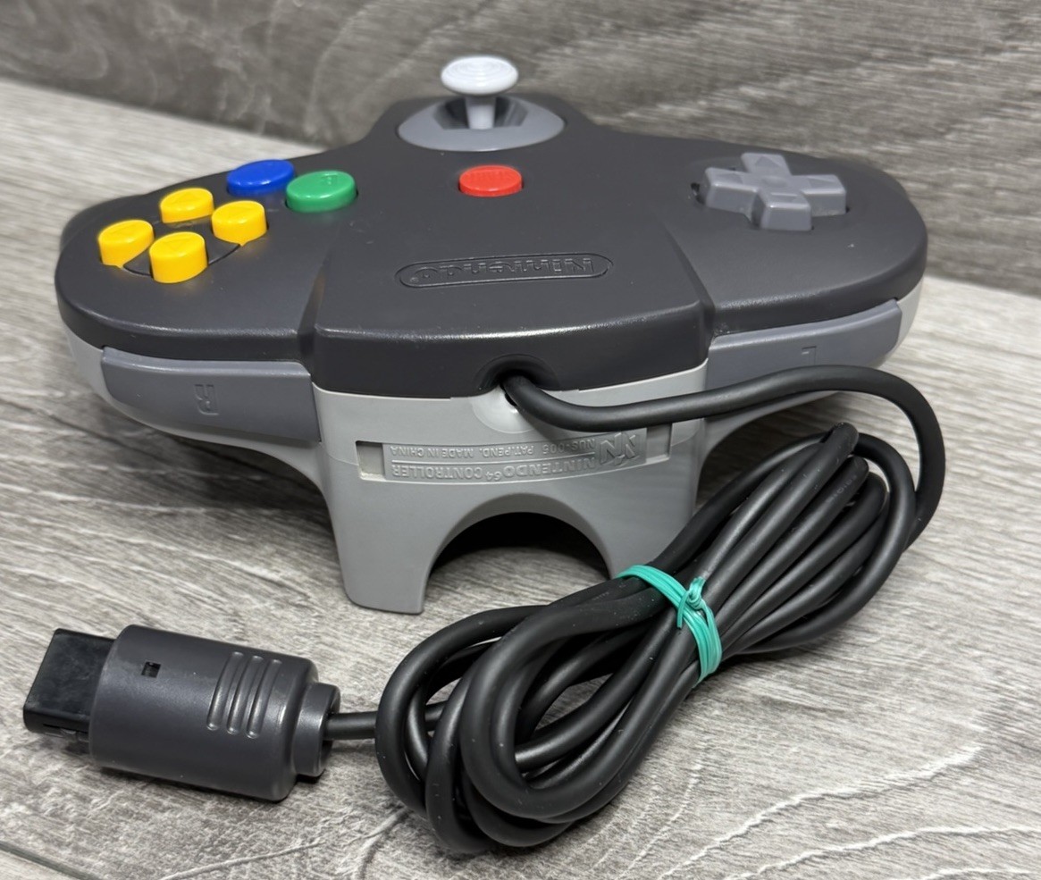 NICE TIGHT STICK! Black & Grey Nintendo 64 Controller N64 NUS-005 AUTHENTIC OEM