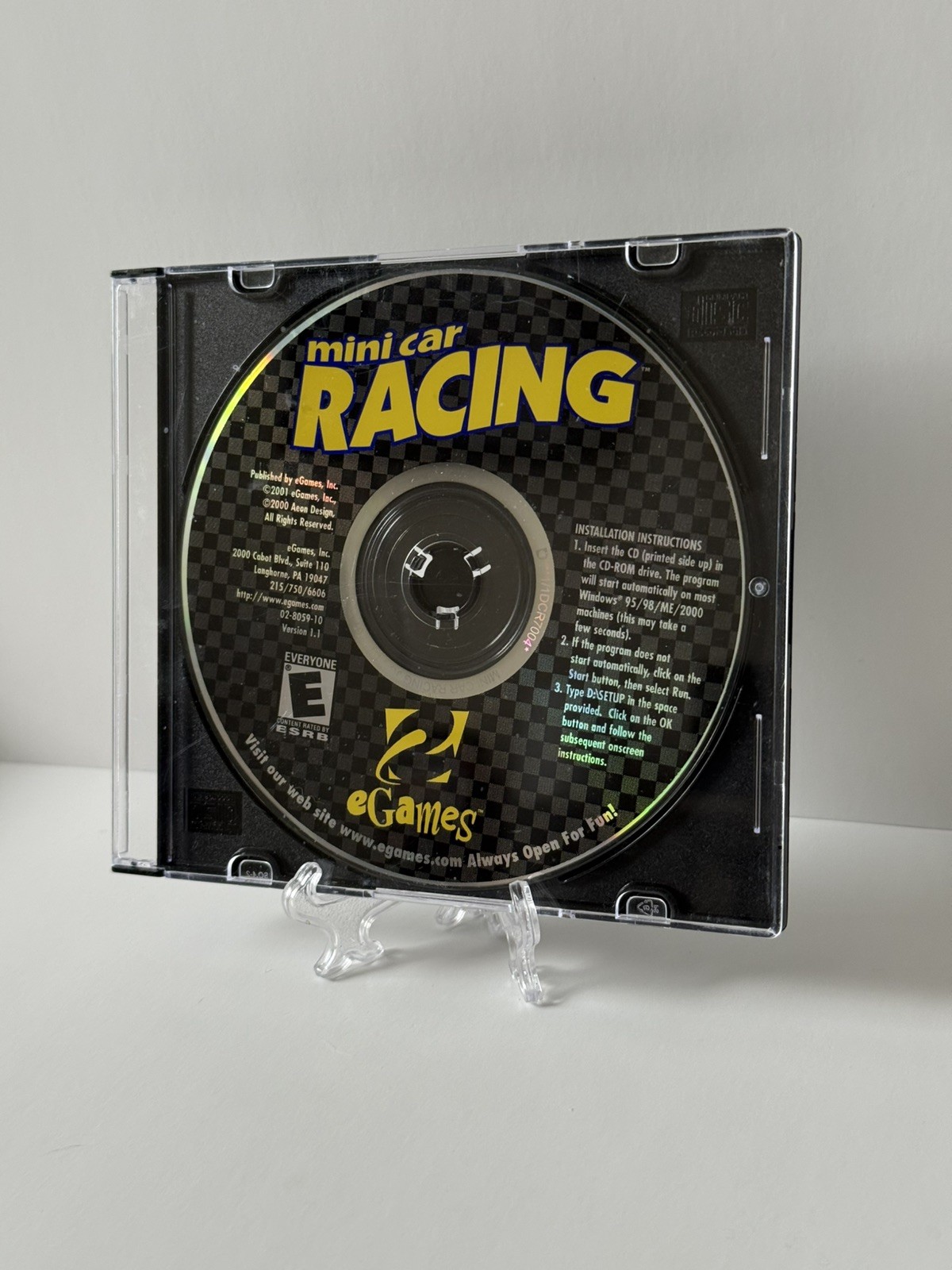 Mini Car Racing PC 2000 eGames Aoon Design Arcade Racing Game CD-ROM Classic