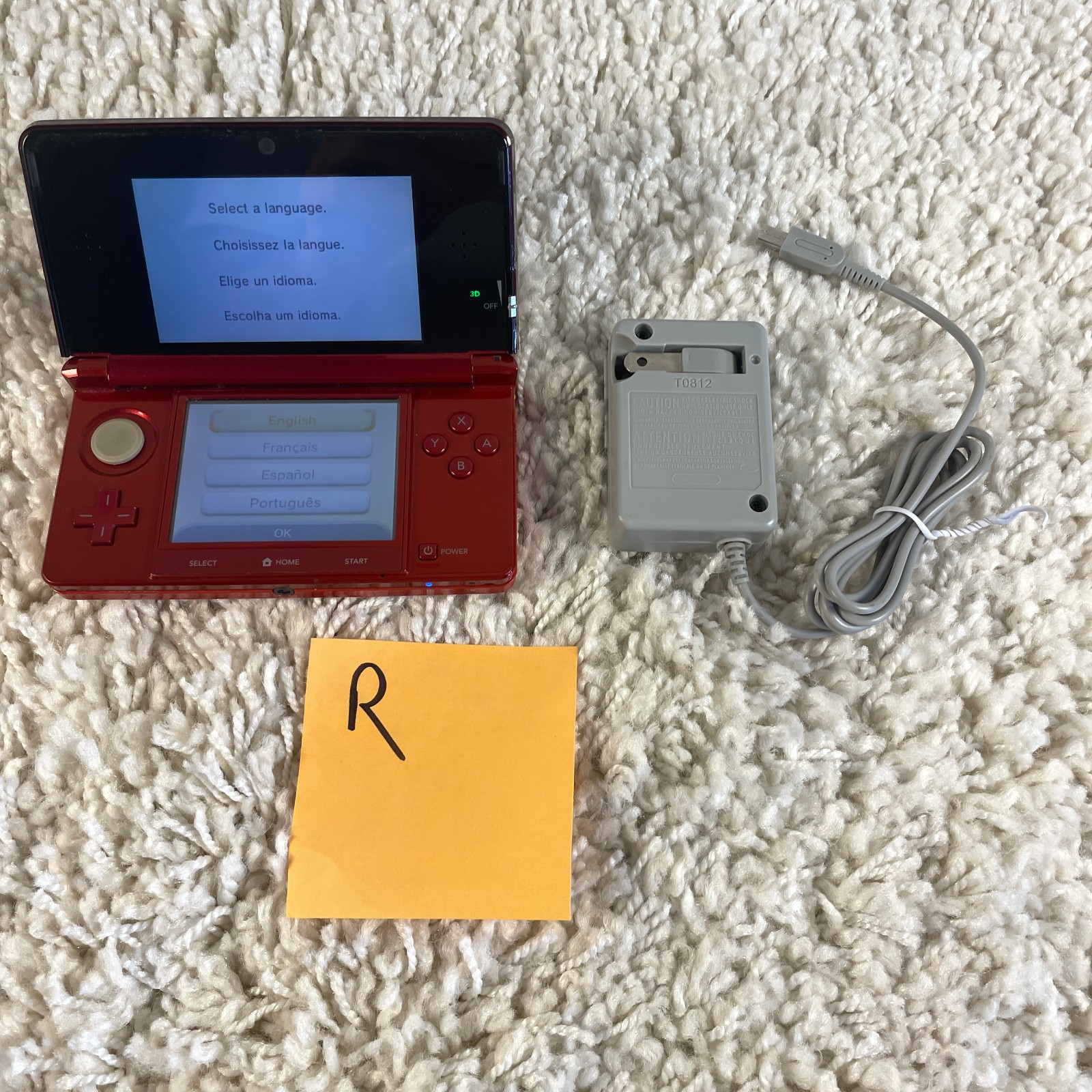 Nintendo 3DS Flame Red Handheld Console System CTR-001 READ