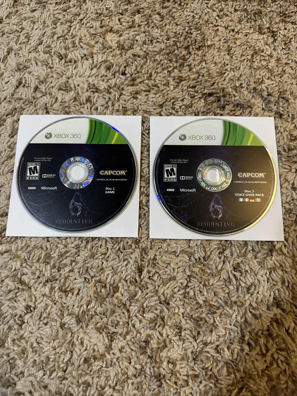 Resident Evil 6 (Microsoft Xbox 360) Discs Only Game & Voice Over Pack Tested!