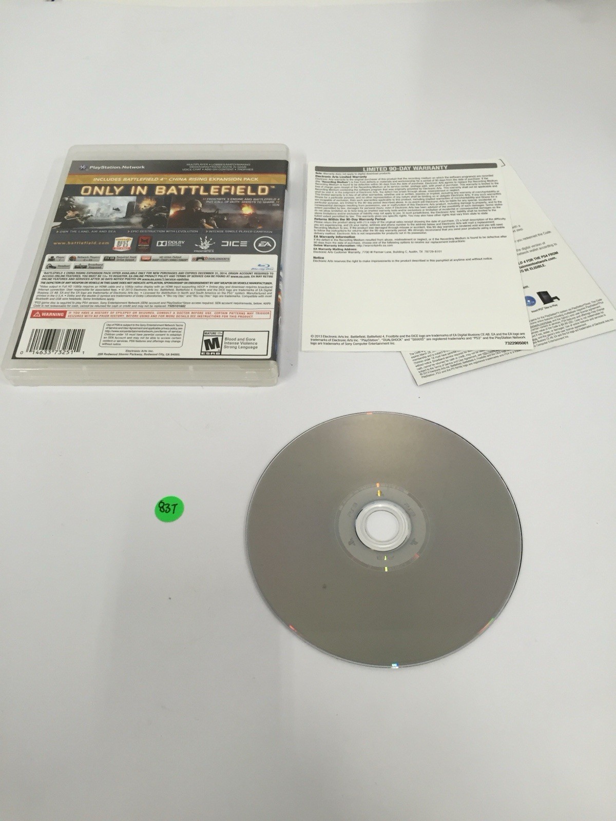 Battlefield 4 PlayStation 3 PS3 – Complete CIB Walmart Edition 83T