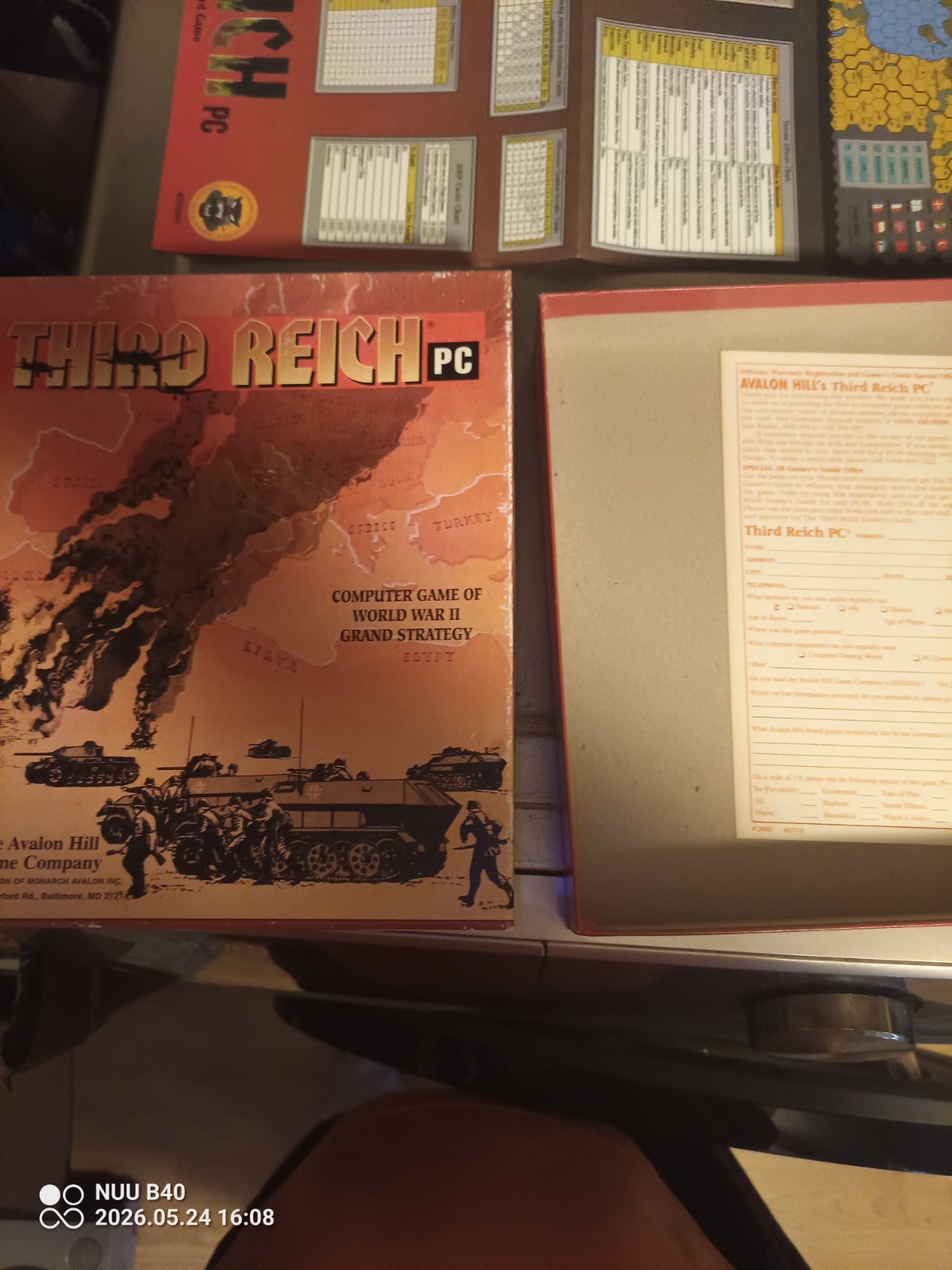Third Reich PC (PC, 1996) cib with manuals, map and registration.