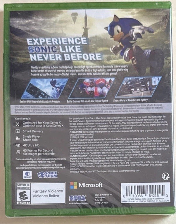 Sonic Frontiers Microsoft Xbox Series X/ Xbox One – New/Sealed