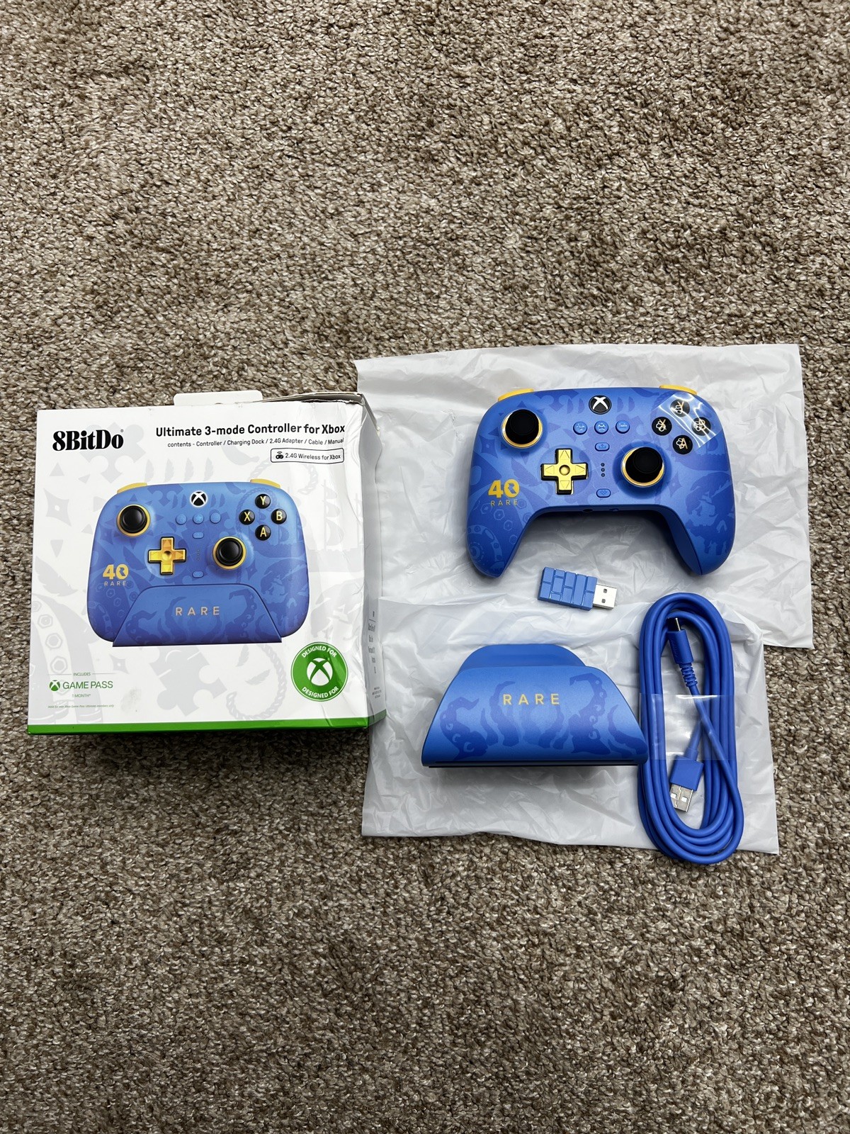 8BitDo Ultimate-3-Mode Controller RARE 40th for Xbox Series X|S & Xbox One, PC