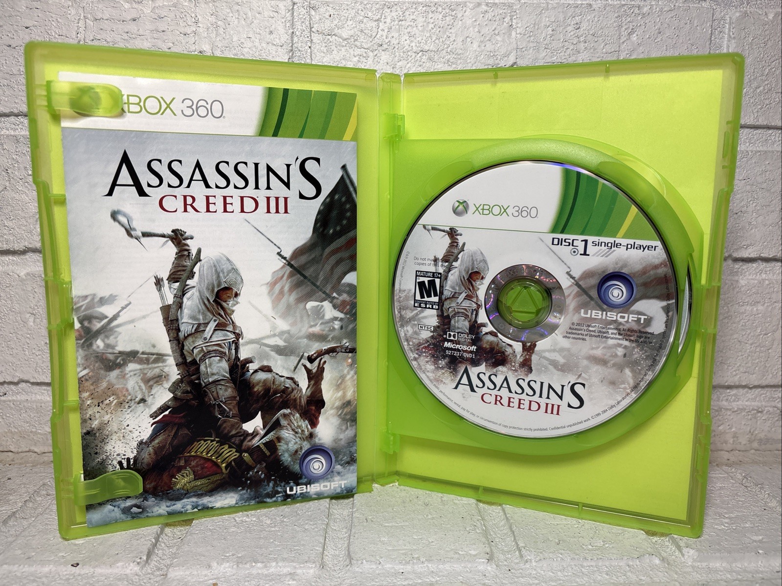 Assassin’s Creed III 3 Microsoft Xbox 360 Complete CIB Tested Clean