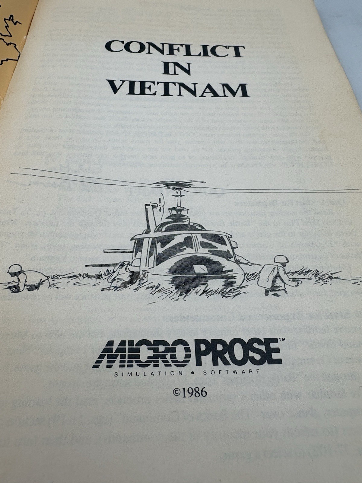 CONFLICT IN VIETNAM Game Manual ONLY Commodore 64 Apple II Atari 400/800/1200
