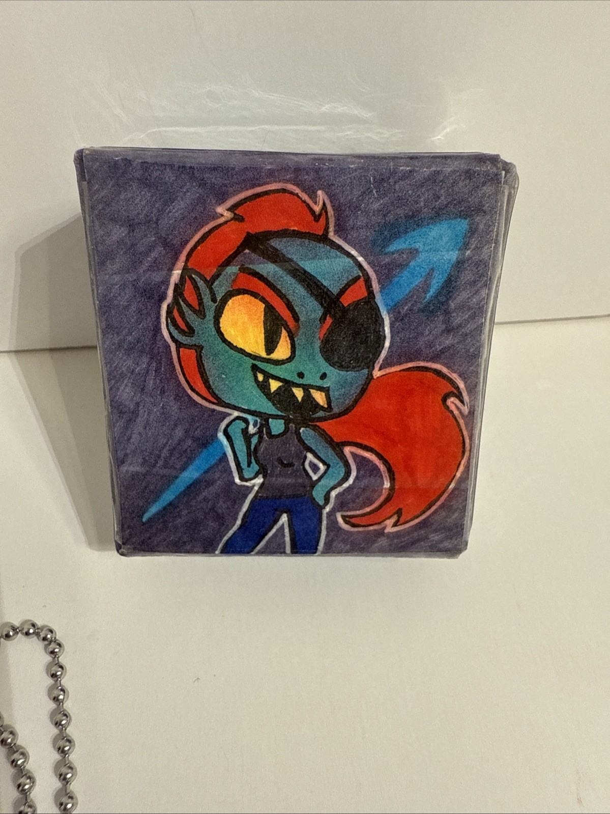 Undyne Undertale Gamer Necklace Charm Keychain Delta Rune