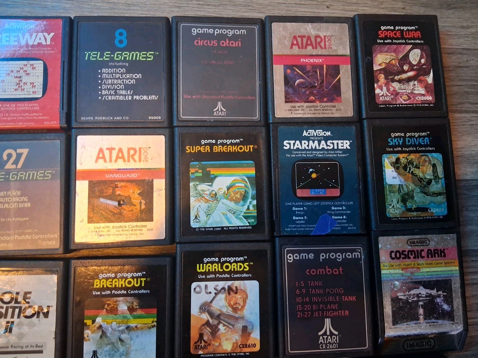 Atari 2600 Game Lot 27 Games + Atari 5200 Controller W/ Pitfall