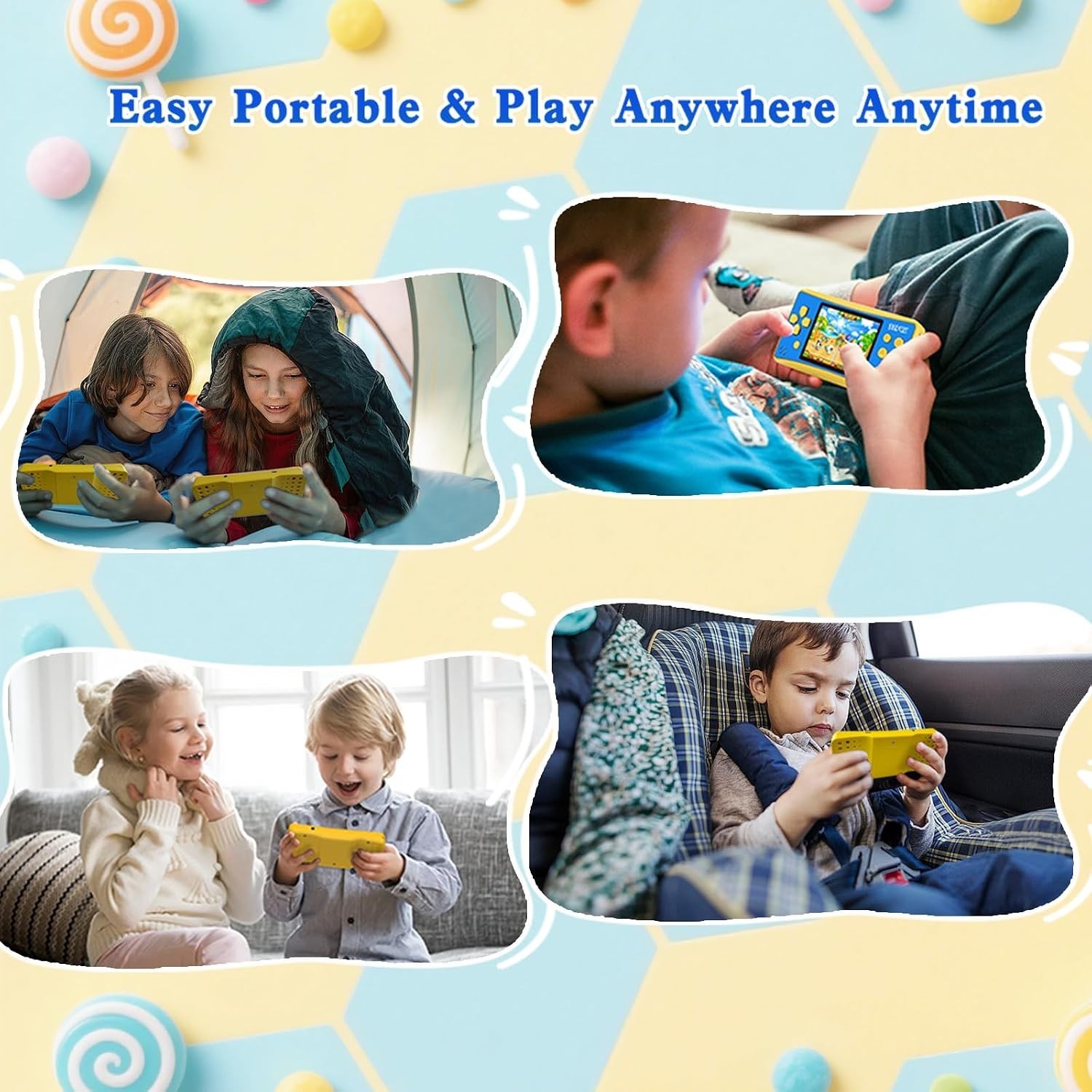 Safe & Fun Portable Gaming Console – 3.2″ Screen, 168 Built-in Games for Kids