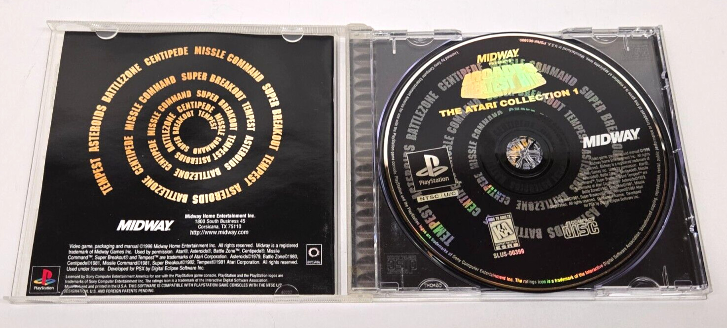 MIdway Arcade’s Greatest Hits Atari Collection 1 (PlayStation 1, 1996) Complete