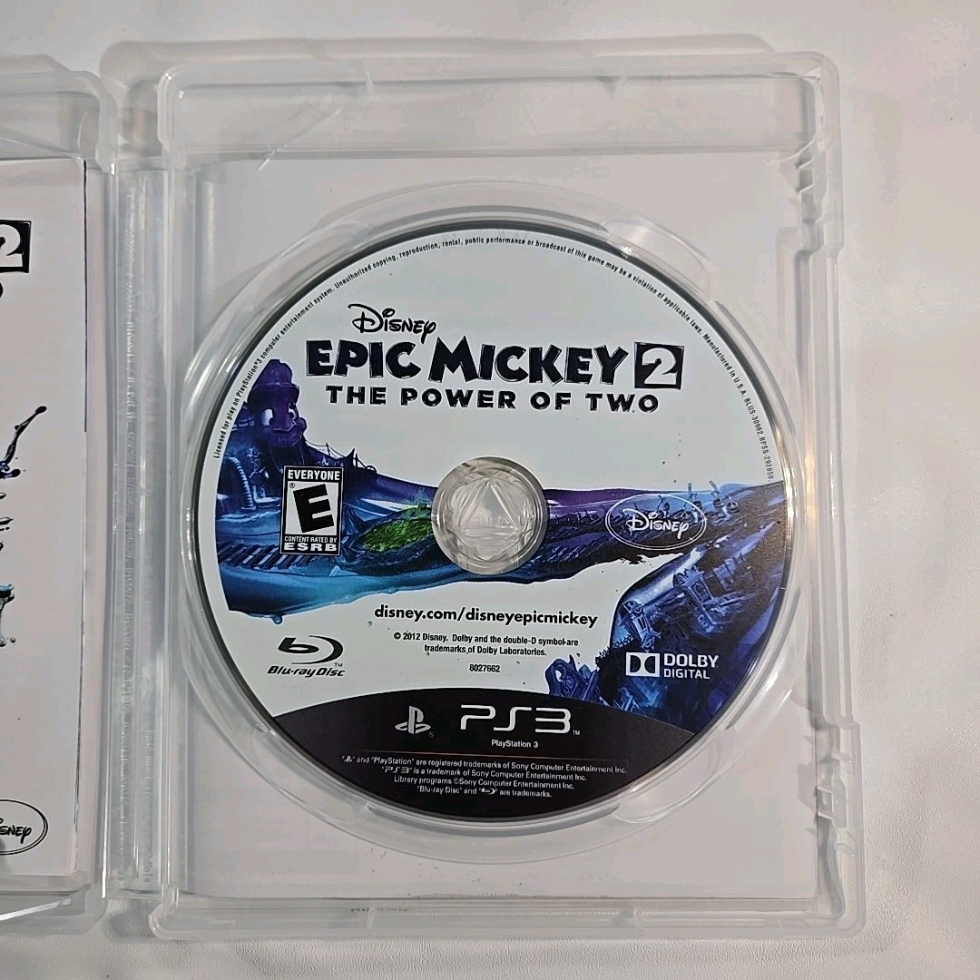 Epic Mickey 2 Power of Two Sony PlayStation 3 PS3 Complete Very Good CIB Tested