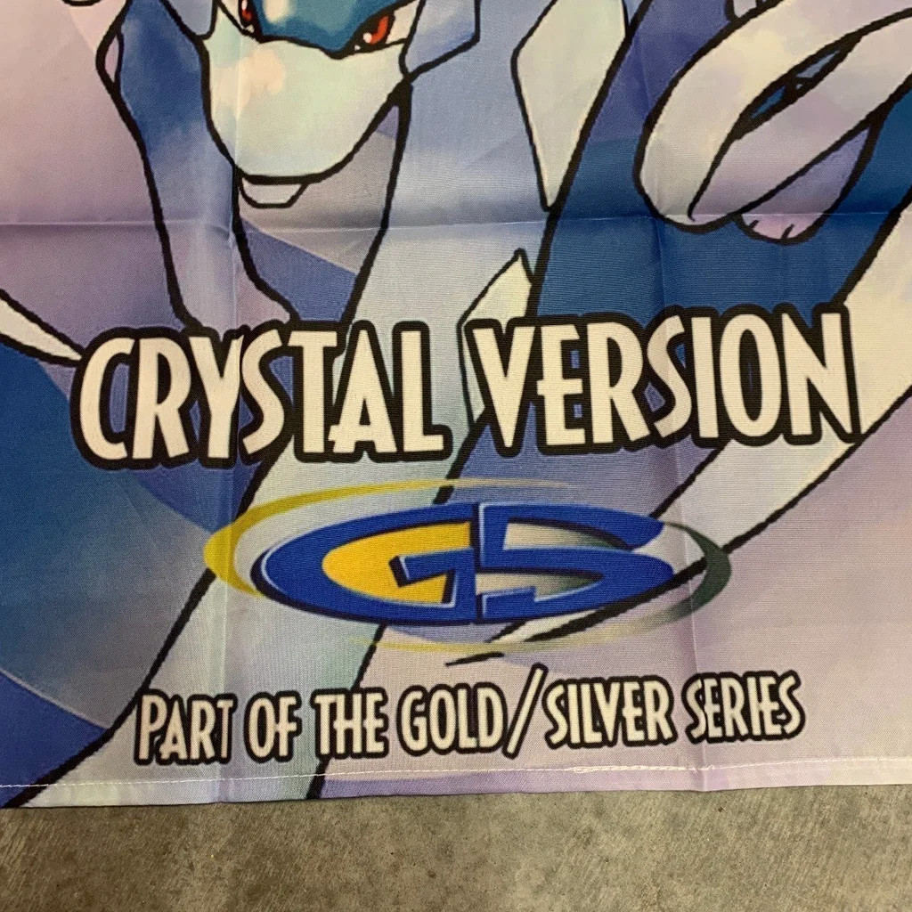 Pokemon Crystal Version Gameboy Advance Custom Wall Banner Tapestry 3 x 3 Ft