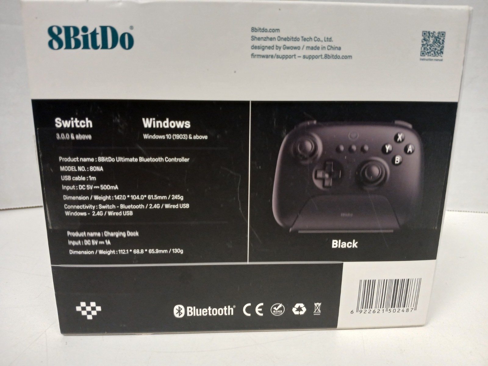 8BitDo Ultimate 2.4G Controller for Windows/Android/Apple/Steam *NO RECEIVER*